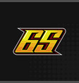 race number 65 logo design vector image vector image