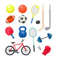 sports objects or equipment flat set vector image