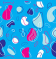 amoeba seamless pattern in bright blues and pinks vector image vector image