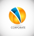 corporate orange blue sphere logo icon design vector image