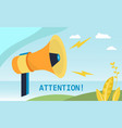 megaphone with attention speech bubble vector image