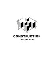construction logo design with letter x shape icon vector image vector image