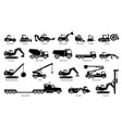 list construction vehicles tractors and heavy vector image vector image
