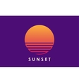 sunet logo sun over the water minimalistic logo vector image