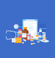 medicine pharmacy bottles pills vector image vector image