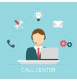 technical support man operator icon flat vector image vector image