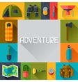 tourist background with camping equipment in flat vector image