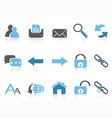 web navigation icons blue series vector image vector image
