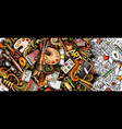 artist hand drawn doodle banner cartoon detailed vector image vector image