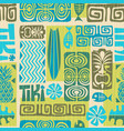 seamless retro tiki pattern vector image