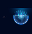 abstract smart city building modern blue vector image vector image