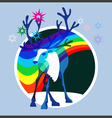 aurora borealis deer vector image vector image