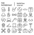 fathers day line icon set mens accessories vector image
