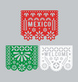 papel picado set mexican paper decorations vector image