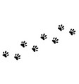 cat dog paw foot print track diagonal footpath vector image