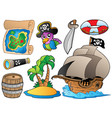 set of various pirate objects vector image