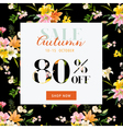 autumn sale hortensia banner - for discount poster vector image