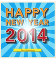 happy new year retro poster vector image