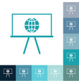 icons in a flat style globe on board vector image vector image