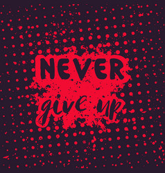 Boxing girl with motivational quote never give up Vector Image