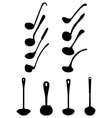 silhouettes of ladle vector image vector image