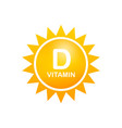 vitamin d icon with sun stock vector image