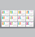 wall calendar 2022 black background set vector image vector image