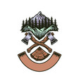 axe and mountain vector image vector image