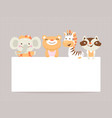 greeting card template with funny animals vector image