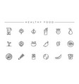 healthy food concept line style icons set vector image