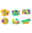 kids play area and game zone poster or banner set vector image