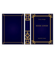 set book cover and spine design ornament vector image vector image