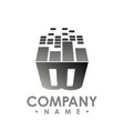 business corporate letter b logo design colorful vector image vector image