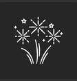 fireworks chalk white icon on black background vector image vector image