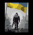 soldier from the back in ukraine war vector image