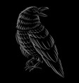 black and white of raven vector image vector image