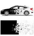 car wrap crash art with polygon texture vector image