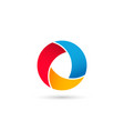 colorful circle logo template letter o vector image