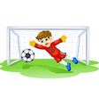 Funny goal keeper cartoon Royalty Free Vector Image