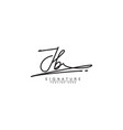 jb simple signature logo - handwritten template vector image vector image