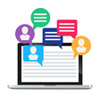laptop and icon social media vector image
