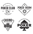 poker related labels emblems badges design vector image