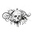 sketch skull emblem vector image