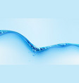 blue transparent water wave splash with bubbles vector image vector image