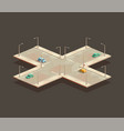 four-way intersection vector image