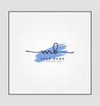 initial letter mb logo template in watercolor vector image vector image