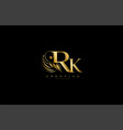 initial rk letter luxury beauty flourishes vector image