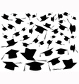 tossing graduation caps background vector image
