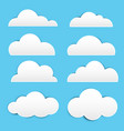 white paper cloud with shadow on blue background vector image vector image