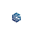 letter gc hexagonal modern logo symbol icon vector image